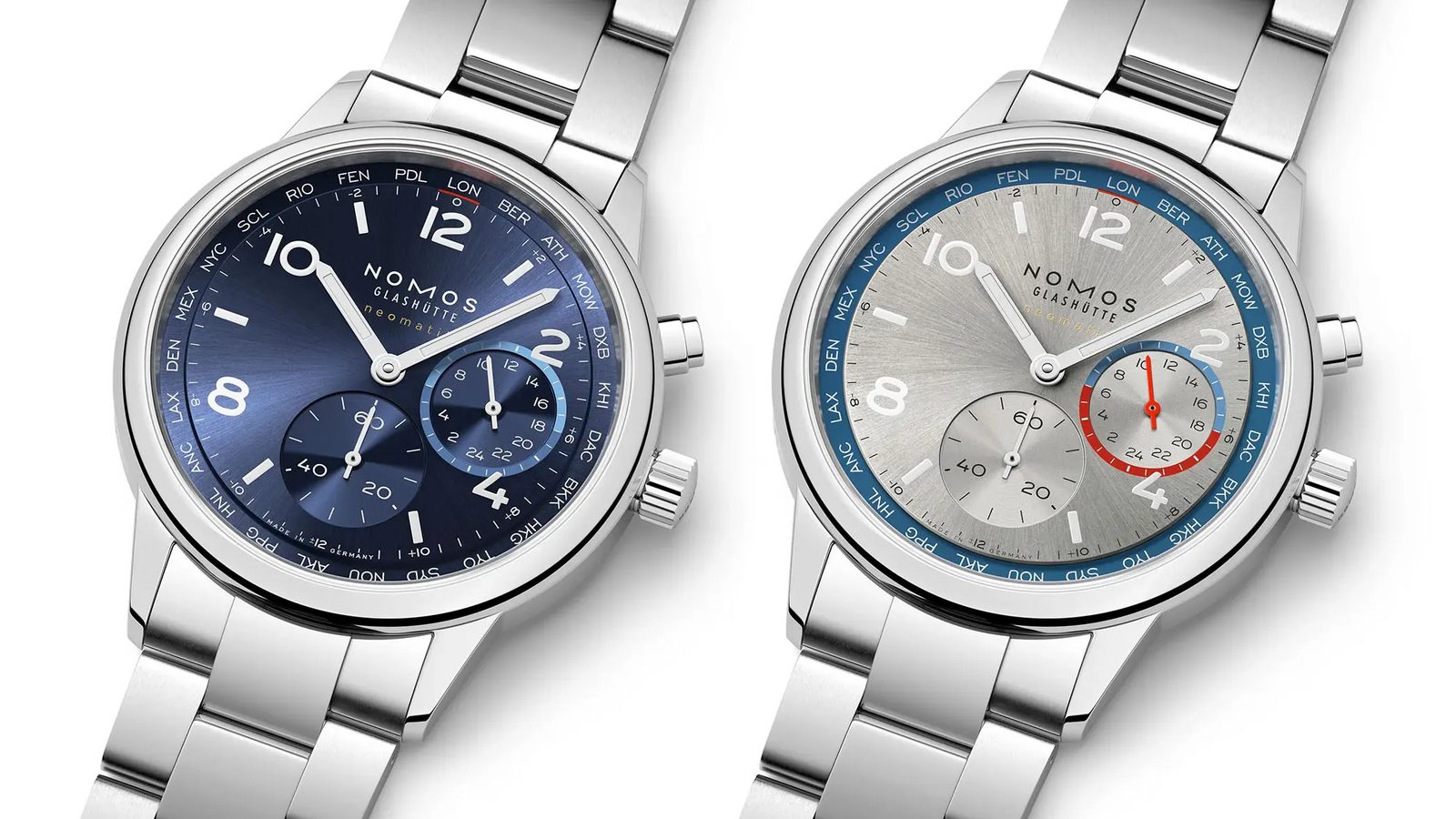 Nomos Worldtimer Dark adds lume to the city ring and home dial