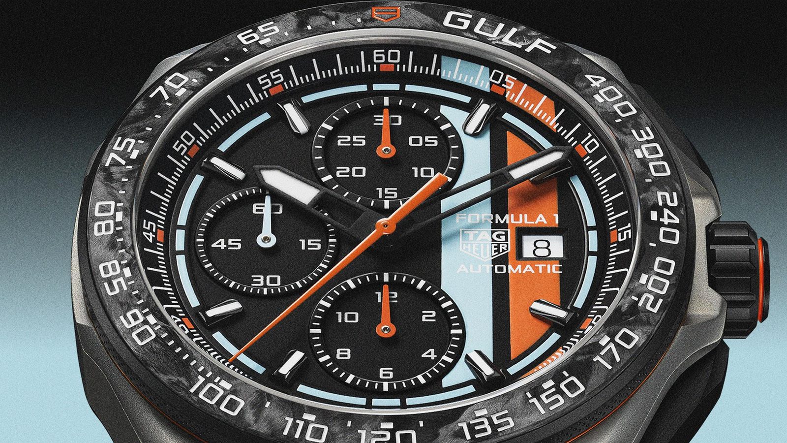 TAG Heuer Formula 1 returns in Gulf colours as a 1,000-piece titanium chronograph