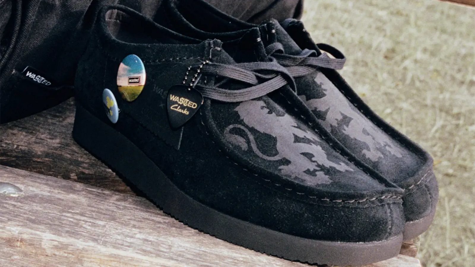Wasted Paris and Clarks pack Britpop badges into a customizable Wallabee Lite